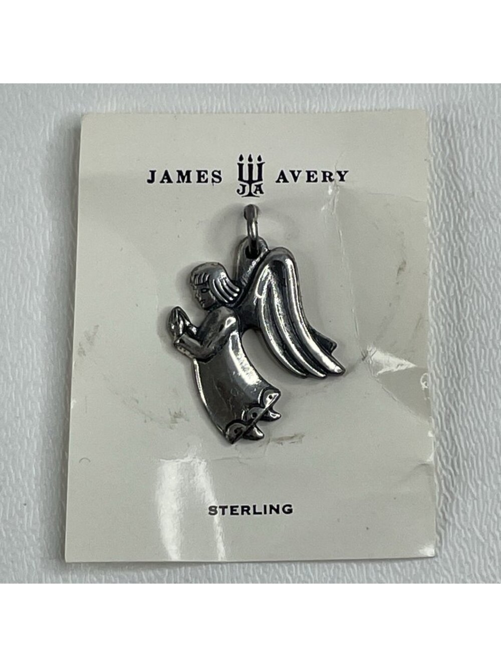 New Vtg James Avery Sterling Silver .925 Large 1" Praying Angel Charm Retired